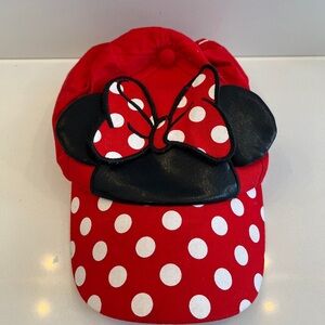 Minnie mouth youth polka dot white red Disney hat